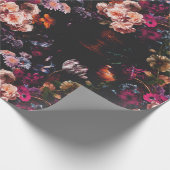 Elegant  Dark Moody Bourgondië Floral Cadeaupapier (Hoek)