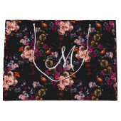 Elegant Dark Moody Bourgondië Floral Groot Cadeauzakje (Voorkant)