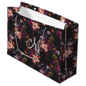 Elegant  Dark Moody Bourgondië Floral Groot Cadeauzakje (Voorkant Gekanteld)