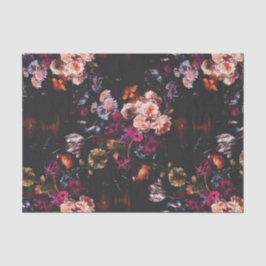 Elegant Dark Moody Bourgondië Floral Tissuepapier