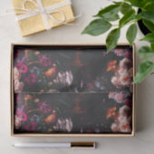 Elegant  Dark Moody Bourgondië Floral Tissuepapier (Geschenk)