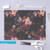 Elegant  Dark Moody Bourgondië Floral Tissuepapier (Craft)