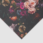 Elegant  Dark Moody Bourgondië Floral Tissuepapier (Detail)