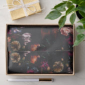 Elegant  Dark Moody Bourgondië Floral Tissuepapier (Geschenk)