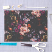 Elegant  Dark Moody Bourgondië Floral Tissuepapier (Craft)