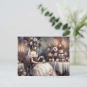 Elegant Dark Moody Bridal Tea Party Briefkaart (Staand voorkant)