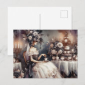 Elegant Dark Moody Bridal Tea Party Briefkaart (Voorkant / Achterkant)