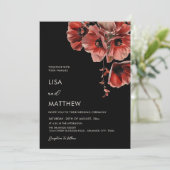 Elegant Dark Moody Red Flowers  Kaart (Staand voorkant)