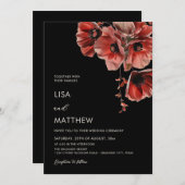 Elegant Dark Moody Red Flowers  Kaart (Voorkant / Achterkant)