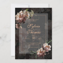 Elegant Dark Moody Roos Gold Floral Wedding