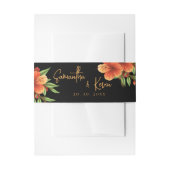 Elegant  Dark Moody Sinaasappel Bloemenbruiloft Uitnodigingen Wikkel (Voorkant Voorbeeld)