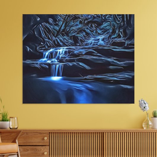 Elegant Dark & Moody Struik Brook Fotokunst, Uniek Canvas Afdruk (Insitu (Woonkamer))