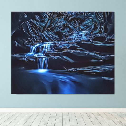 Elegant Dark & Moody Struik Brook Fotokunst, Uniek Canvas Afdruk (Insitu (Houten vloer))