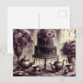 Elegant Dark Moody Tea Party  Briefkaart (Voorkant / Achterkant)