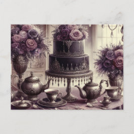 Elegant Dark Moody Tea Party  Briefkaart