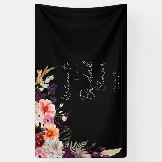 Elegant Dark Moody Welkom Vrijgezellenfeest Spandoek (Verticaal)