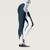 Elegant Dark Navy Angel Wings Leggings (Rechts)