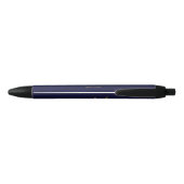 Elegant Dark Navy Blue Gold Wedding Monogram Zwarte Inkt Pen (Achterkant)