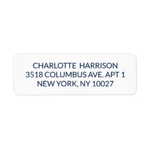 Elegant dark navy white custom return address etiket