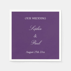 Elegant Dark Paars Wedding Napkins Servet