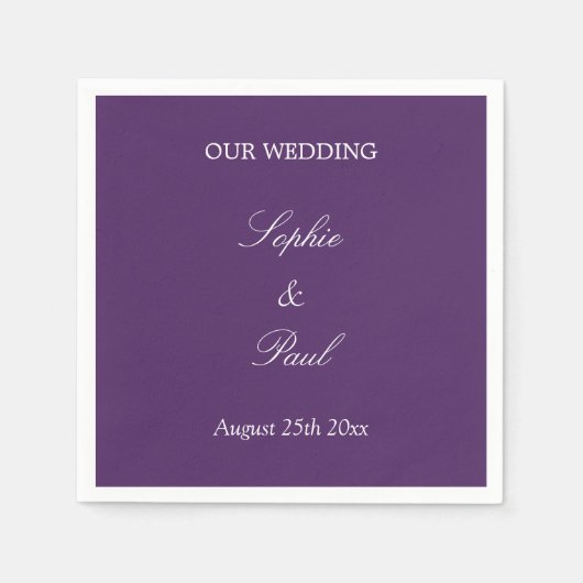 Elegant Dark Paars Wedding Napkins Servet (Voorkant)