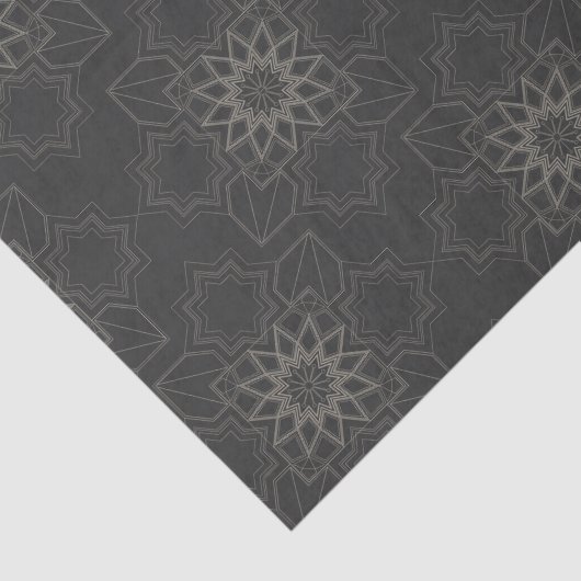 Elegant Dark Patroon Tissuepapier (Detail)