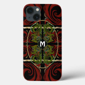 Elegant Dark Pattern Monogram Case-Mate iPhone Case (Achterkant)
