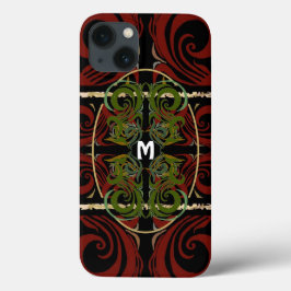 Elegant Dark Pattern Monogram Case-Mate iPhone Case