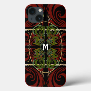 Elegant Dark Pattern Monogram Case-Mate iPhone Case