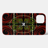 Elegant Dark Pattern Monogram Case-Mate iPhone Case (Achterkant (horizontaal))