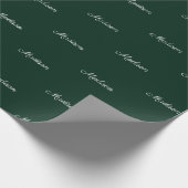 Elegant dark pine green de naamtekst van het douan cadeaupapier (Hoek)