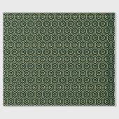Elegant dark pine green Gold geometrisch patroon Cadeaupapier (Vlak)