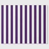 Elegant Dark Purple and White Striped Pattern Cadeaupapier (Vlak)
