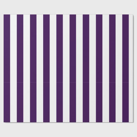 Elegant Dark Purple and White Striped Pattern Cadeaupapier (Vlak)