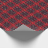 Elegant Dark Red and Black Buffalo Plaid Tartan Cadeaupapier (Hoek)