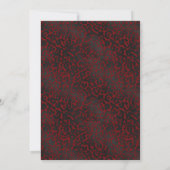 Elegant Dark Red Black Leopard Print Weddenschap Kaart (Achterkant)