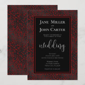 Elegant Dark Red Black Leopard Print Weddenschap Kaart (Voorkant / Achterkant)