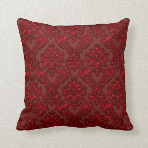 Elegant Dark Red Damask Sierkussen