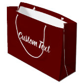 Elegant Dark Red en White Script Text Sjabloon Groot Cadeauzakje (Achterkant Gekanteld)