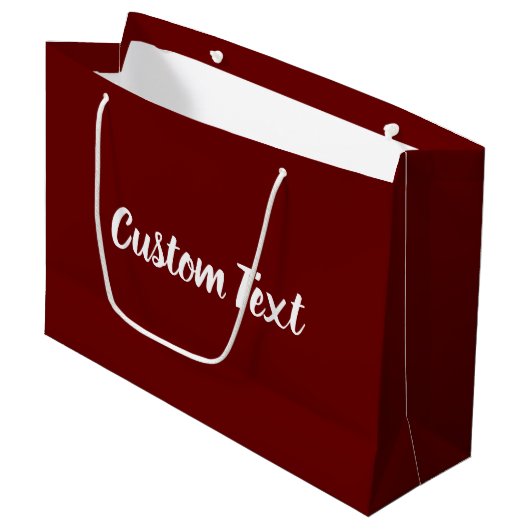 Elegant Dark Red en White Script Text Sjabloon Groot Cadeauzakje (Voorkant Gekanteld)