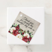 Elegant Dark Red Floral Gothic Weddenschap Harteli Bedankjes Labels (In situ)