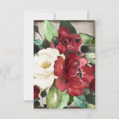 Elegant Dark Red Floral Grunge Grey Gothic Weddens Bedankkaart (Achterkant)