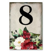 Elegant Dark Red Floral Grunge Grey Gothic Weddens Kaart (Voorkant)