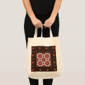 Elegant Dark Red Geometric Mandala Tote Bag – Arti (Voorkant (product))