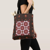 Elegant Dark Red Geometric Mandala Tote Bag – Arti (Dichtbij)