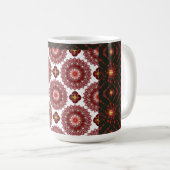 Elegant Dark Red Geometric Pattern Ceramic Mug – A Koffiemok (Voorkant rechts)