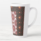 Elegant Dark Red Geometric Pattern Ceramic Mug – A Latte Mok (Rechts)
