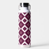 Elegant Dark Red Geometric Pattern Stainless Steel Waterfles (Voorkant)