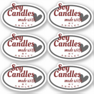 Elegant Dark Red Gray Heart op witte zeugelkaarsen Sticker