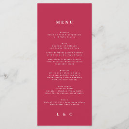 Elegant Dark Red Magenta Classic Wedding Menu